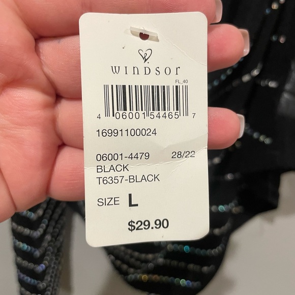 ✨2 for 25$ Sheer, black, rhinestone top. - Picture 3 of 3